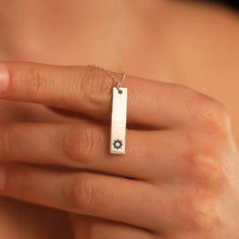 Handmade Sterling Silver Sun and Moon Bar Necklace, Unique Bar Pendant - Trending Silver Gifts