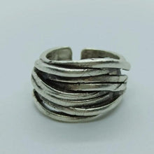 Thick Lines Spinner Ring ¥ Modernist Stacking Band Ring ¥ Wire Wrapped - Trending Silver Gifts