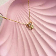 Pink Gemstone Dainty Necklace ¥ Pink Birthstone Layered Heart Necklace - Trending Silver Gifts