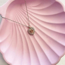 Pink Birthstone Crystal Heart Necklaces For Women, Pink Heart Necklace - Trending Silver Gifts