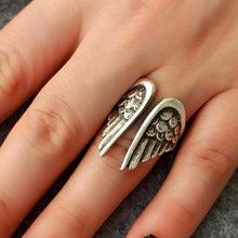 Silver Renaissance Angel Wings Ring ¥ Lucifer Adjustable Silver Ring - Trending Silver Gifts
