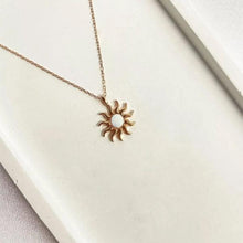 Moonstone Opal Silver Sun Necklaces For Women ¥ Gold Sun Opal Necklace - Trending Silver Gifts