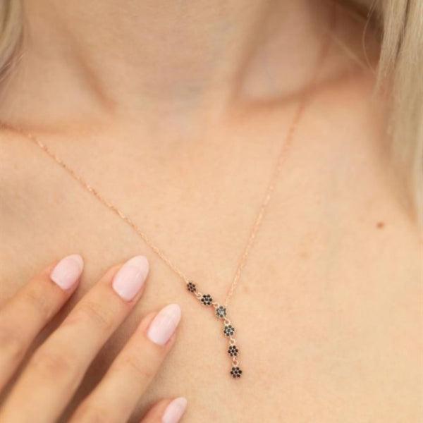 Turquoise Silver Y Necklace