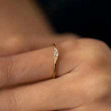 3 Stone Cubic Zirconia Rings for Women ¥ Diamond Minimalist Ring - Trending Silver Gifts