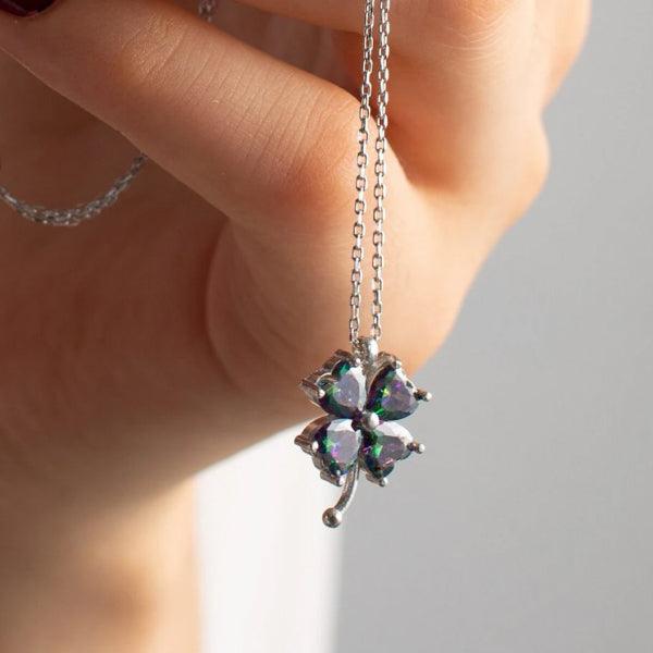 Four Leaf Clover Necklace • Shamrock Necklace Silver • Good Luck GiftNecklacesLeaf Clover Necklace • Shamrock Necklace Silver • Good Luck Gift