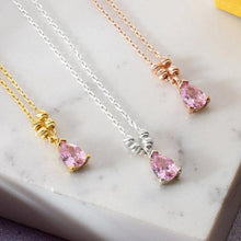 October Birthstone Necklace ¥ Pink Tourmaline Necklace ¥ Gift For Mom - Trending Silver Gifts