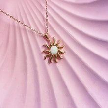 Moonstone Opal Silver Sun Necklaces For Women ¥ Gold Sun Opal Necklace - Trending Silver Gifts