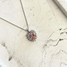 Pink Birthstone Crystal Heart Necklaces For Women, Pink Heart Necklace - Trending Silver Gifts