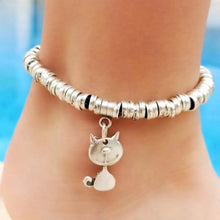 Cute Cat Anklets For Women ¥ Cat Lover Beach Silver Foot Jewelry - Trending Silver Gifts