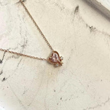Pink Gemstone Dainty Necklace ¥ Pink Birthstone Layered Heart Necklace - Trending Silver Gifts