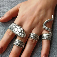 Sterling Silver Adjustable Serpent Ring ¥ Silver SNAKE 925K Ring - Trending Silver Gifts