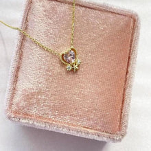 Pink Gemstone Dainty Necklace ¥ Pink Birthstone Layered Heart Necklace - Trending Silver Gifts