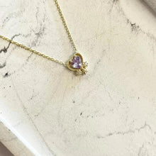Purple Birthstone Minimalist Heart Necklace ¥ Birthday Heart Gift - Trending Silver Gifts