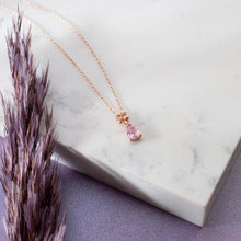 October Birthstone Necklace ¥ Pink Tourmaline Necklace ¥ Gift For Mom - Trending Silver Gifts