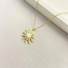 Moonstone Opal Silver Sun Necklaces For Women ¥ Gold Sun Opal Necklace - Trending Silver Gifts