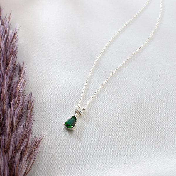 Emerald Necklace Gold • Green Emerald Necklace • Birthstone Necklace - Trending Silver Gifts