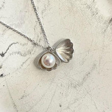 Rustic Pearl and Oyster Shell Pendant Necklace with Bohemian Flair - Trending Silver Gifts