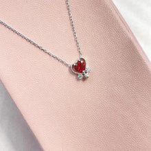 Gold Heart Garnet Gemstone Necklace ¥ Dainty Ruby Birthstone Necklace - Trending Silver Gifts