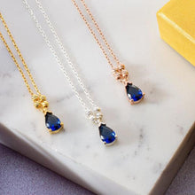 Sapphire Necklace Gold ¥ Birthstone Necklace For Mom ¥ Gift For Her - Trending Silver Gifts