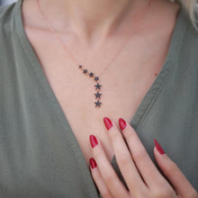 Black Zirconia Star Necklace Gold ¥ Black Zirconia Y Necklace Gold - Trending Silver Gifts