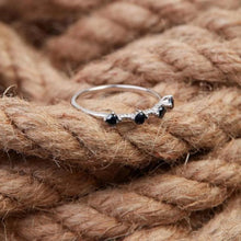 Black Zircon Band Ring ¥ Black Onyx Ring ¥ Black Stone Minimalist Ring - Trending Silver Gifts