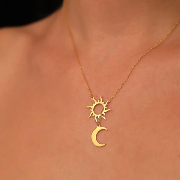 Sun And Moon Harmony Necklace Balance And Beauty, Sun And Moon Pendant - Trending Silver Gifts