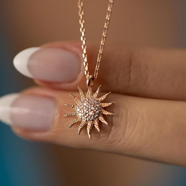 Sunshine Necklace • Sun Necklace Gold Pendant • Sun Necklace Silver - Trending Silver Gifts