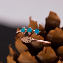 Turquoise Handmade Jewelry ¥ Green Minimalist Turquoise Leaf Ring - Trending Silver Gifts