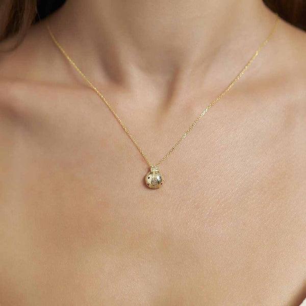 Ladybug Necklace Gold • Ladybug Pendant Necklace • Ladybird Gold Charm - Trending Silver Gifts