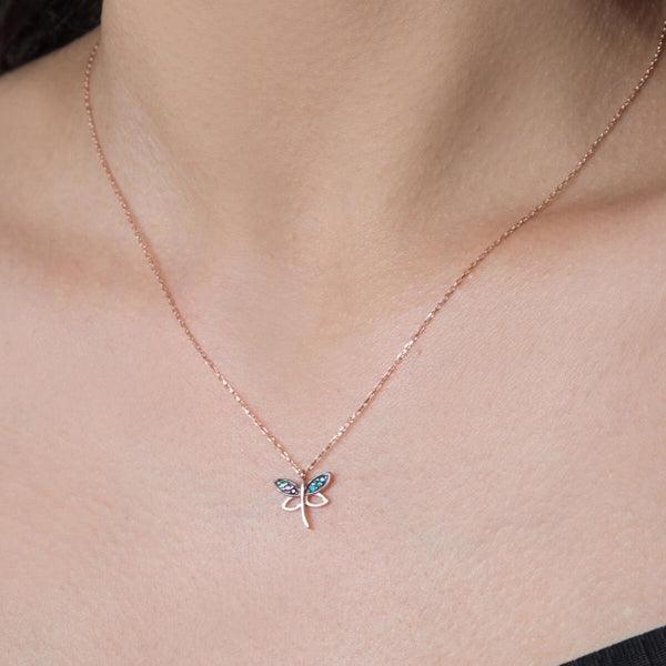 Sterling Silver Dragonfly Necklace • Dragonfly Pendant Necklace - Trending Silver Gifts