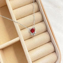 Gold Heart Garnet Gemstone Necklace ¥ Dainty Ruby Birthstone Necklace - Trending Silver Gifts