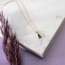 Emerald Necklace Gold ¥ Green Emerald Necklace ¥ Birthstone Necklace - Trending Silver Gifts