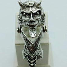 Gothic Demon Ring ¥ Silver Devil Horns Ring ¥ Adjustable Punk Ring - Trending Silver Gifts