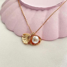Rustic Pearl and Oyster Shell Pendant Necklace with Bohemian Flair - Trending Silver Gifts