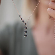 Black Zirconia Star Necklace Gold ¥ Black Zirconia Y Necklace Gold - Trending Silver Gifts
