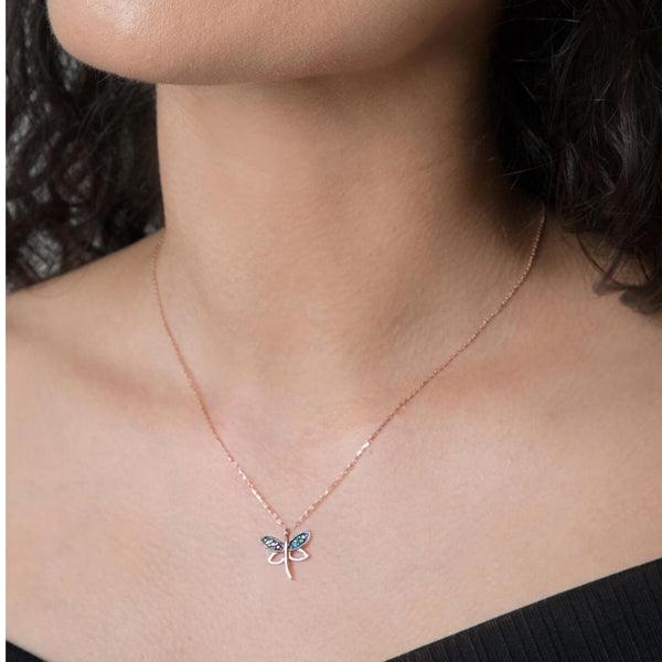 Sterling Silver Dragonfly Necklace • Dragonfly Pendant Necklace - Trending Silver Gifts