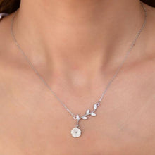 Violet Flower Necklace ¥ Violet Pendant ¥ Mother Of Pearl Violet Necklace - Trending Silver Gifts