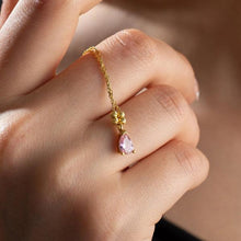 October Birthstone Necklace ¥ Pink Tourmaline Necklace ¥ Gift For Mom - Trending Silver Gifts