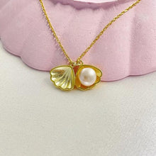 Rustic Pearl and Oyster Shell Pendant Necklace with Bohemian Flair - Trending Silver Gifts