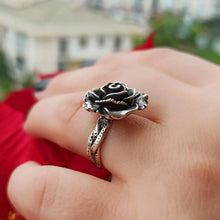 Beast Black Rose Ring - Vintage Flower Ring