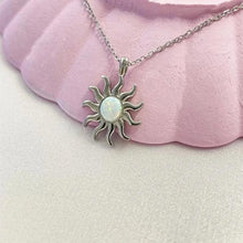Moonstone Opal Silver Sun Necklaces For Women ¥ Gold Sun Opal Necklace - Trending Silver Gifts