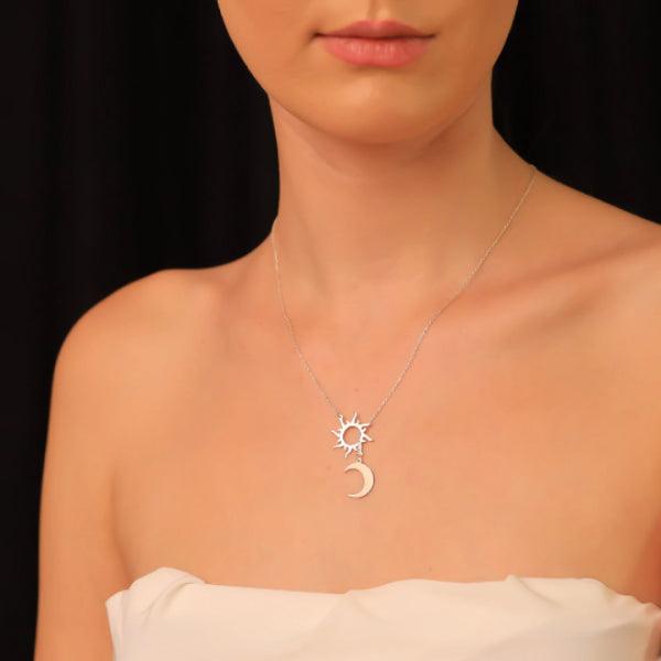 Sun And Moon Harmony Necklace Balance And Beauty, Sun And Moon Pendant - Trending Silver Gifts