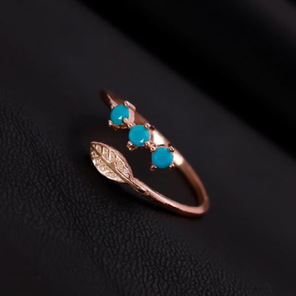 Turquoise Handmade Jewelry • Green Minimalist Turquoise Leaf Ring - Trending Silver Gifts