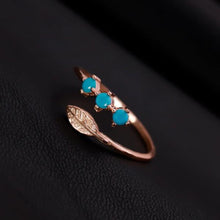 Turquoise Handmade Jewelry ¥ Green Minimalist Turquoise Leaf Ring - Trending Silver Gifts