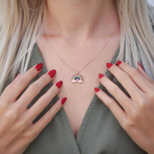 Mothers Pride Necklace, Rainbow Pride Necklace, Rainbow Necklace Charm - Trending Silver Gifts