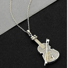 Sterling Silver Violin Necklace ¥ Music Pendant Necklace, Gift For Her - Trending Silver Gifts