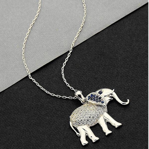 Diamond Elephant Necklace • Elephant Necklace Good Luck • Gift For Her - Trending Silver Gifts