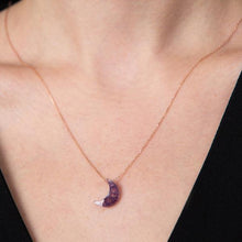 Crescent Amethyst Birthstone Necklaces ¥ Crescent Moon Necklace Rose - Trending Silver Gifts