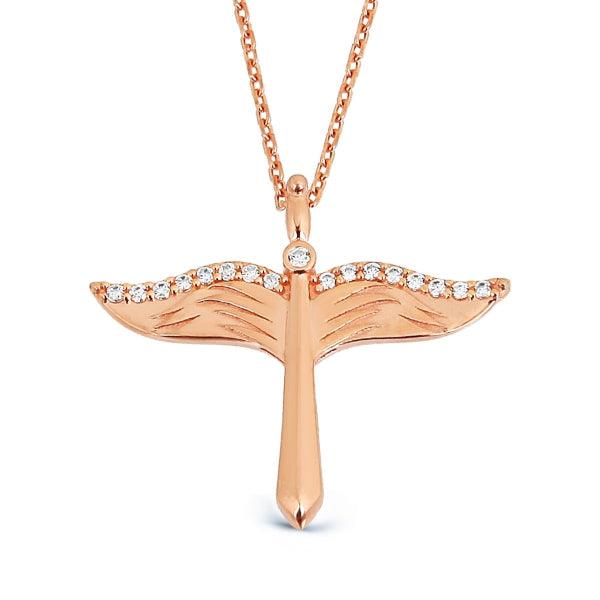 Guardian Angel Rose Necklace ¥ Archangel Michael Necklace - Trending Silver Gifts