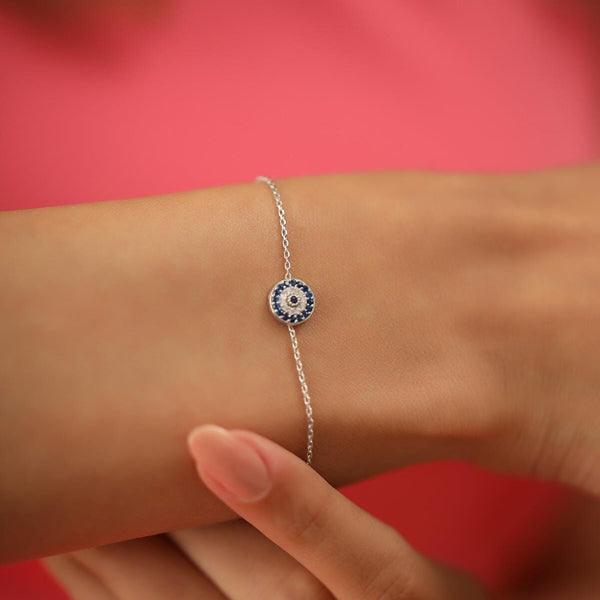 Evil Eye Bracelet Silver • Evil Eye Protection Bracelet • Gift For Her - Trending Silver Gifts